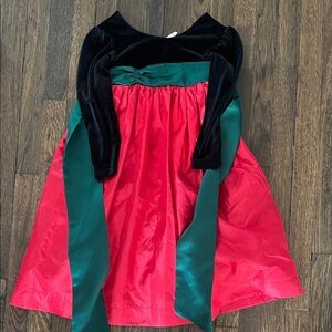 Elegant Black and Red girls Christmas dress w back bow